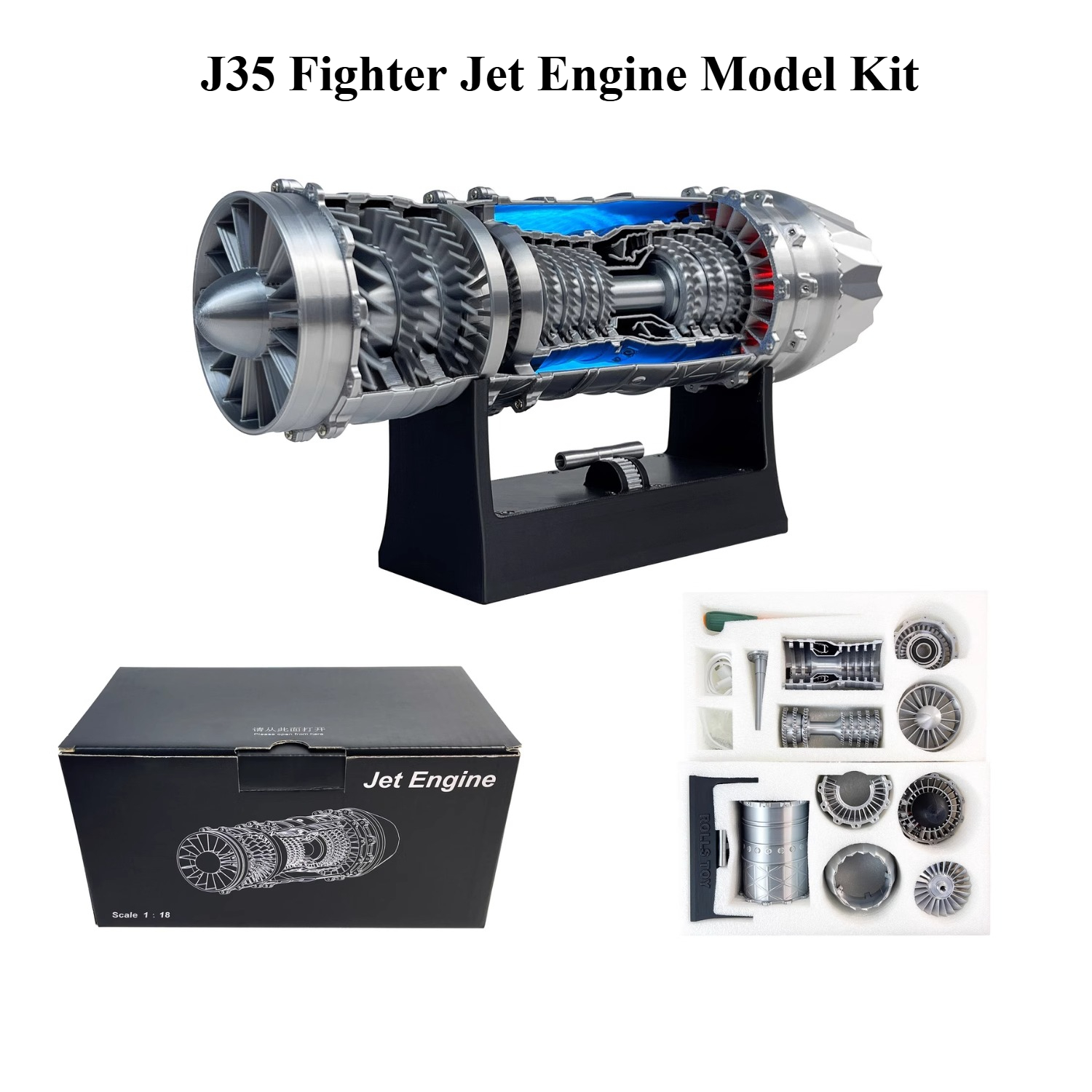 Model Kit Jet Engine - Micro J35 Fighter Jet Engine Model