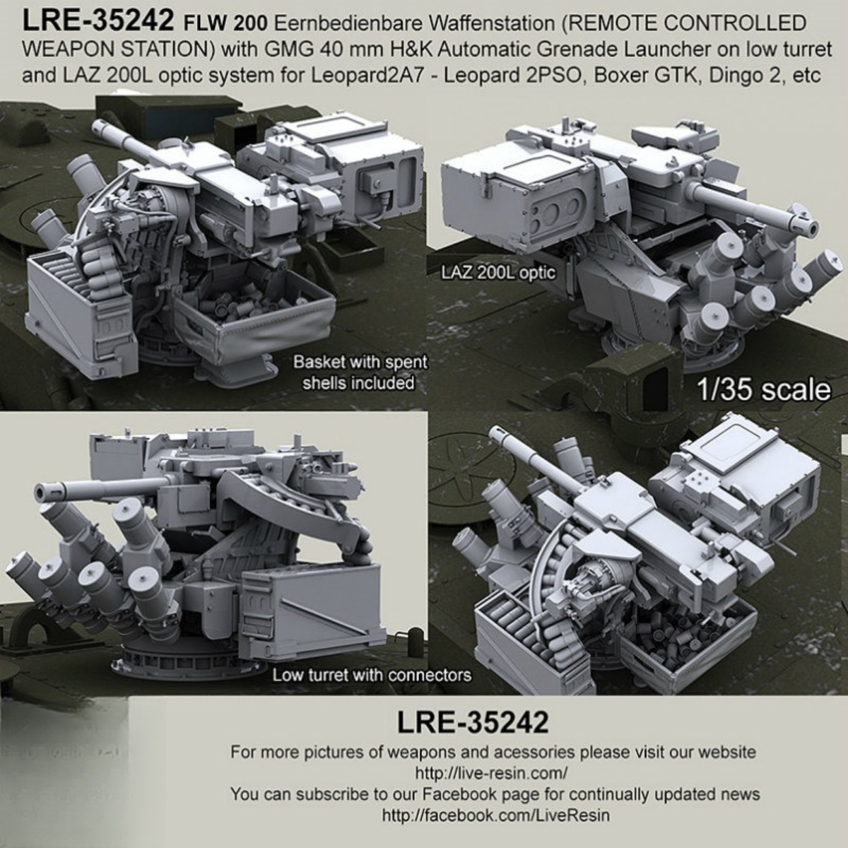 Model Kit Weapons - 40MM resin unpainted model kit, military