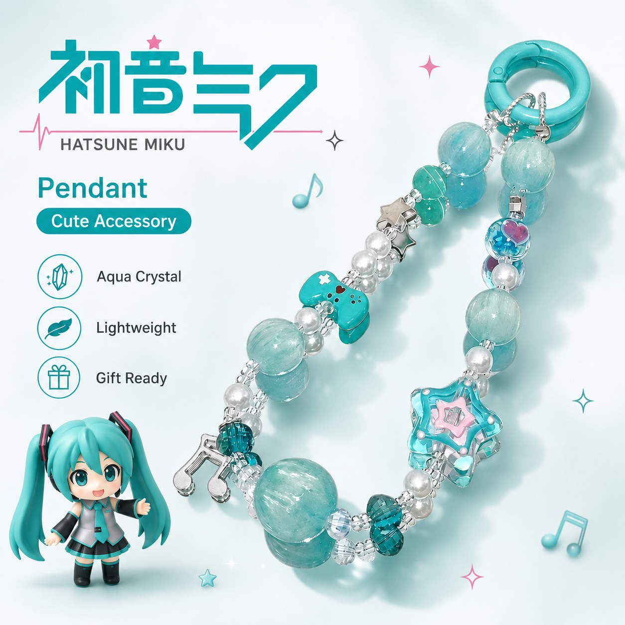 Model Kit Mobil - Hatsune Miku Phone Charm Cute Cartoon