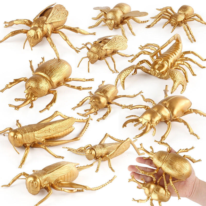 Model Kit Lizard - Simulated Insect Animal Model Golden Realistic