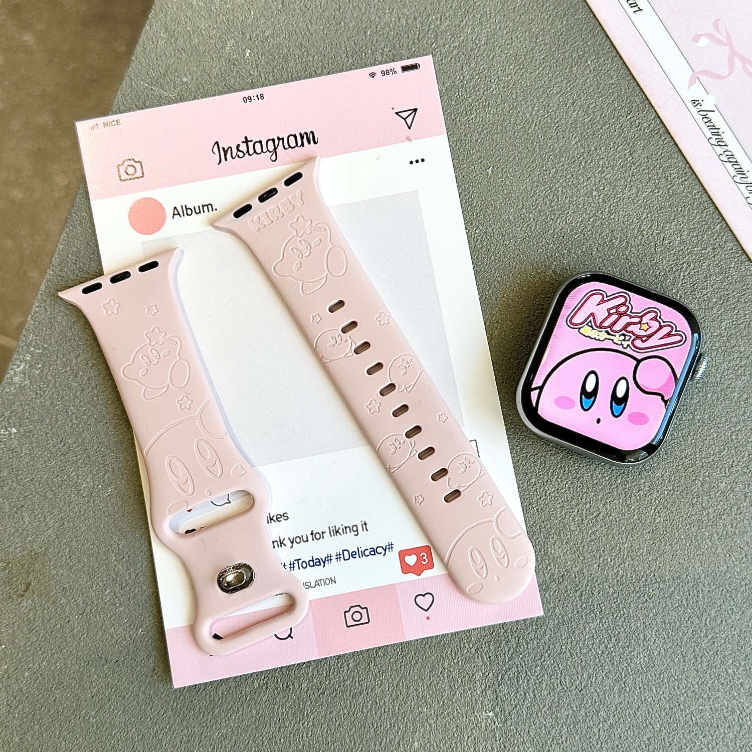 Model Kit Kirby - Cute Kirby Apple Pink Watch Band