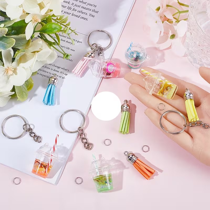 Resin Kit Cast - 20set Mini Milky Tea Keychain Accessories