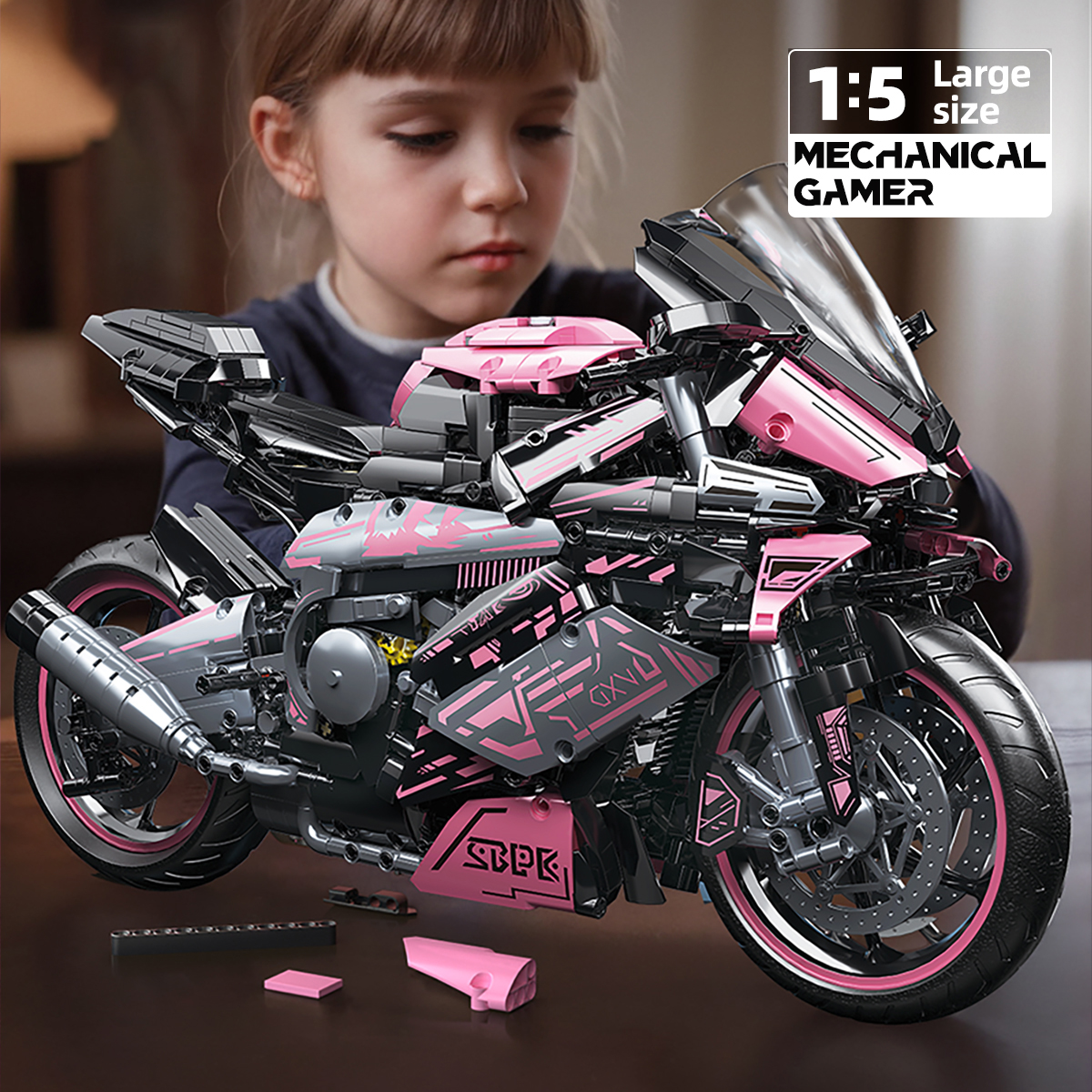 KAVOWORLD 2096PCS Pink Motorcy - огляд і ціна Model Kit In Era