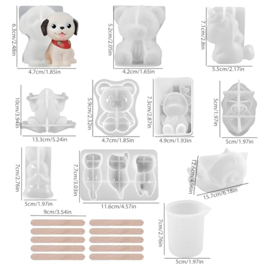 21 PCS 3D Animal Silicone Resi - огляд і ціна Resin Kit Cast