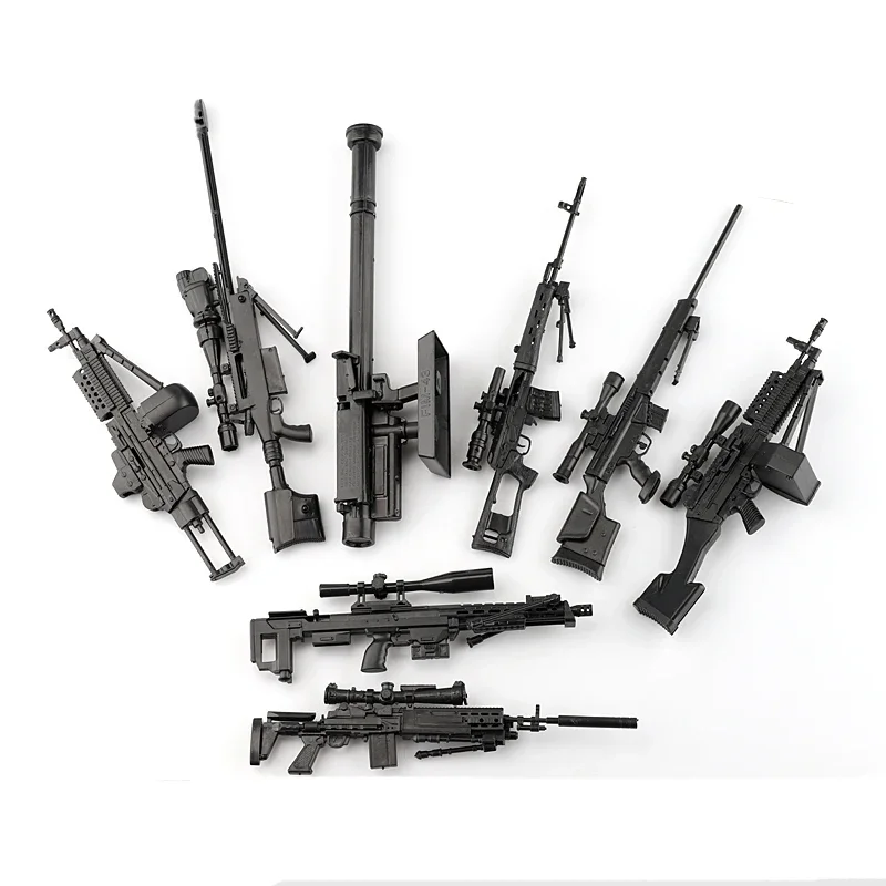 8Pcs 1:6 4D Gun Model Black So - огляд і ціна Model Kit Weapons