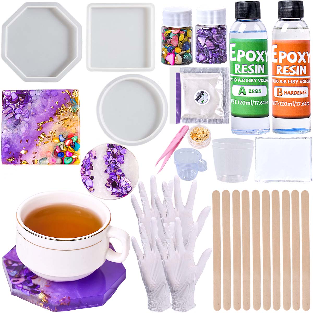 Epoxy Resin Coaster Making Kit - огляд і ціна Resin Kit Cast