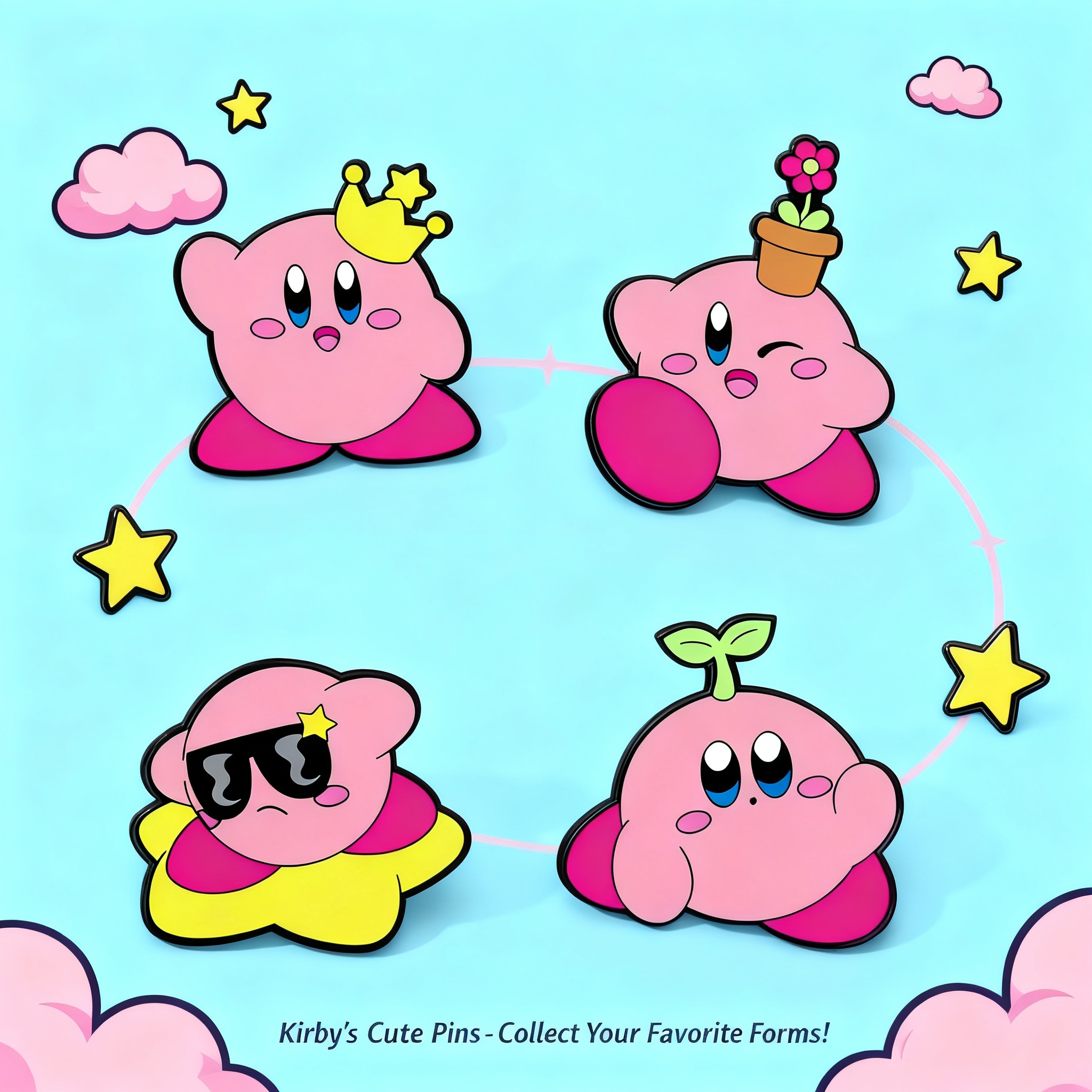 Cartoon Enamel Lapel Pins Set  - огляд і ціна Model Kit Kirby